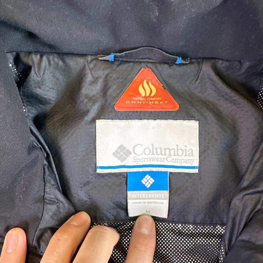 Columbia Omni Heat Puffer Jacket Black Insulated Zip Up Coat Mens Medium - Picture 3 of 7